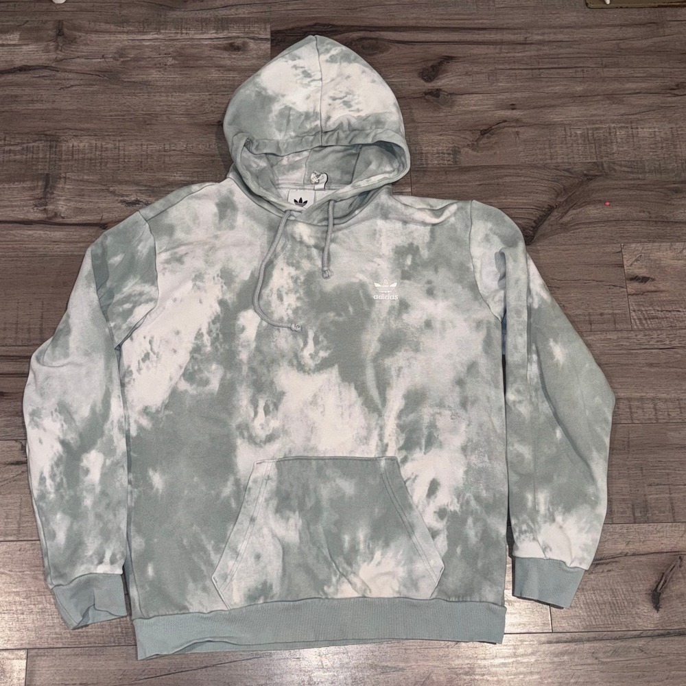 Men's Adidas Sweatshirt Hoodie Medium Tie Dye Cozy Classic Sporty